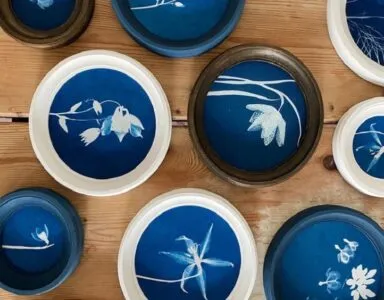 سیانوتایپ روی سرامیک